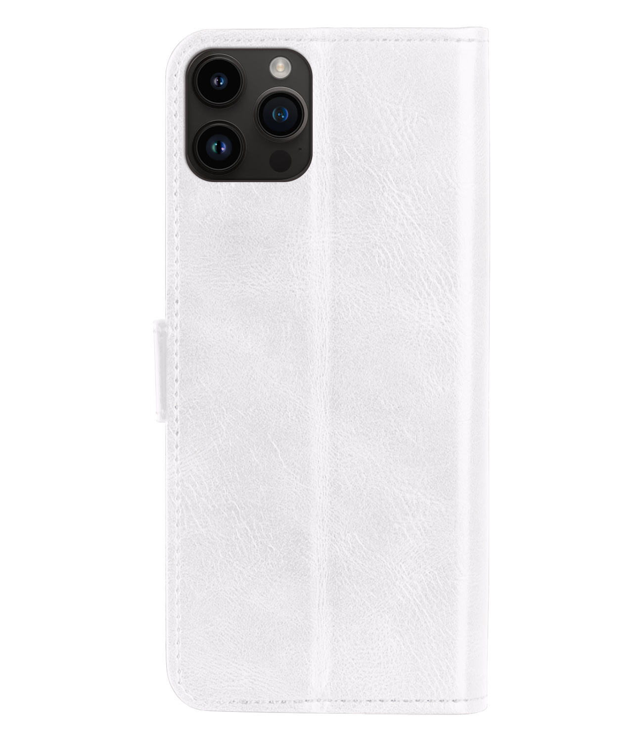 NoXx Hoes Geschikt voor iPhone 15 Pro Max Hoesje Book Case Hoes Flip Cover Wallet Bookcase - Wit