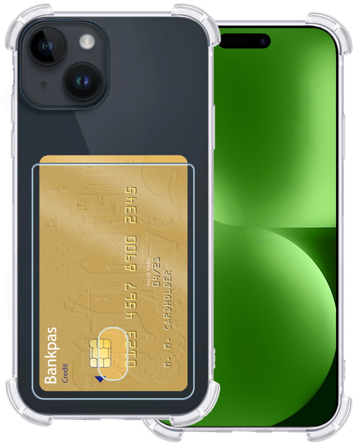 BASEY. Hoes Geschikt voor iPhone 15 Plus Hoesje Shock Proof Case Hoes - Hoesje Geschikt voor iPhone 15 Plus Hoes Cover Shockproof - Transparant