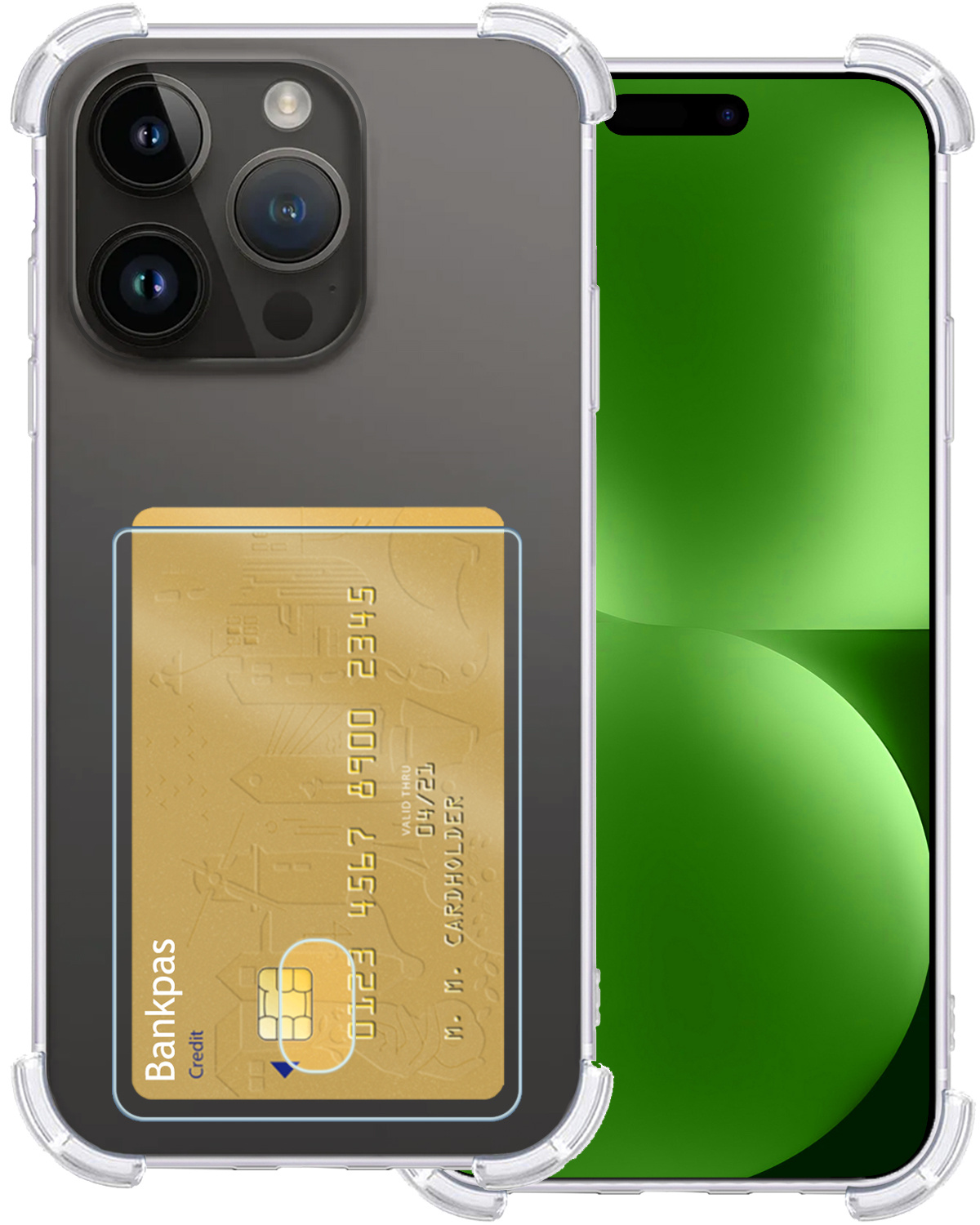 BASEY. Hoes Geschikt voor iPhone 15 Pro Max Hoesje Shock Proof Case Hoes - Hoesje Geschikt voor iPhone 15 Pro Max Hoes Cover Shockproof - Transparant