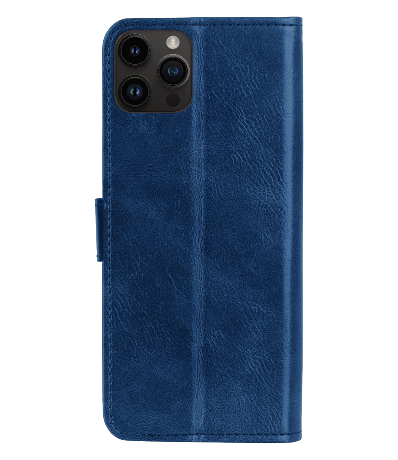 BASEY. Hoes Geschikt voor iPhone 15 Pro Max Hoesje Bookcase Hoes Flip Case Book Cover - Hoesje Geschikt voor iPhone 15 Pro Max Hoes Book Case Hoesje - Donkerblauw