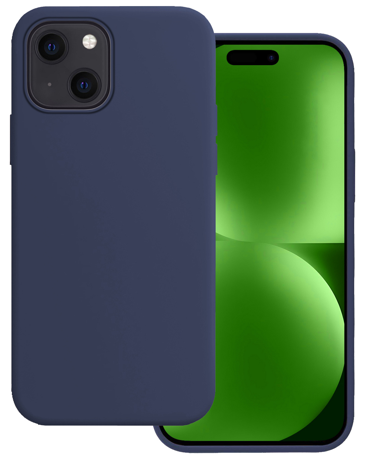 BASEY. Hoes Geschikt voor iPhone 15 Hoesje Siliconen Back Cover Case - Hoesje Geschikt voor iPhone 15 Hoes Cover Hoesje - Donkerblauw