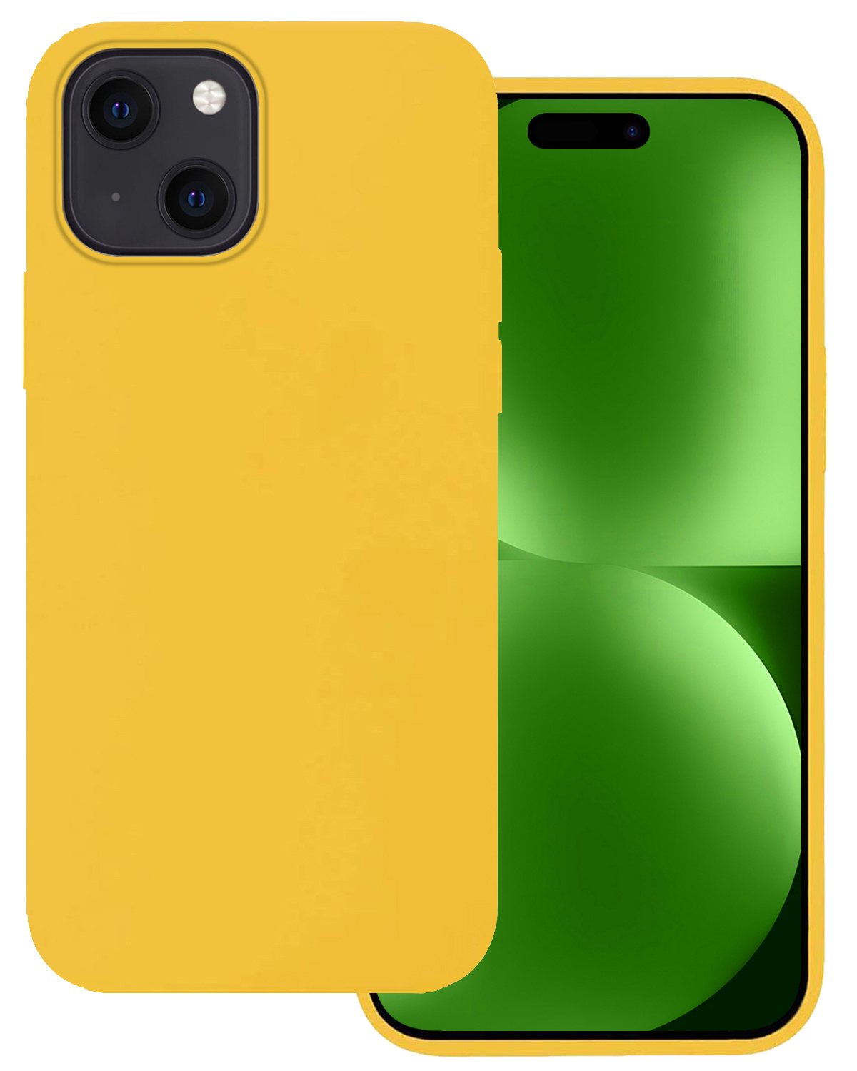 BASEY. Hoes Geschikt voor iPhone 15 Hoesje Siliconen Back Cover Case - Hoesje Geschikt voor iPhone 15 Hoes Cover Hoesje - Geel