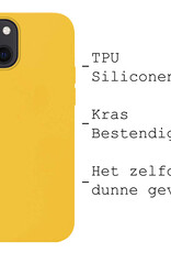 BASEY. Hoes Geschikt voor iPhone 15 Hoesje Siliconen Back Cover Case - Hoesje Geschikt voor iPhone 15 Hoes Cover Hoesje - Geel