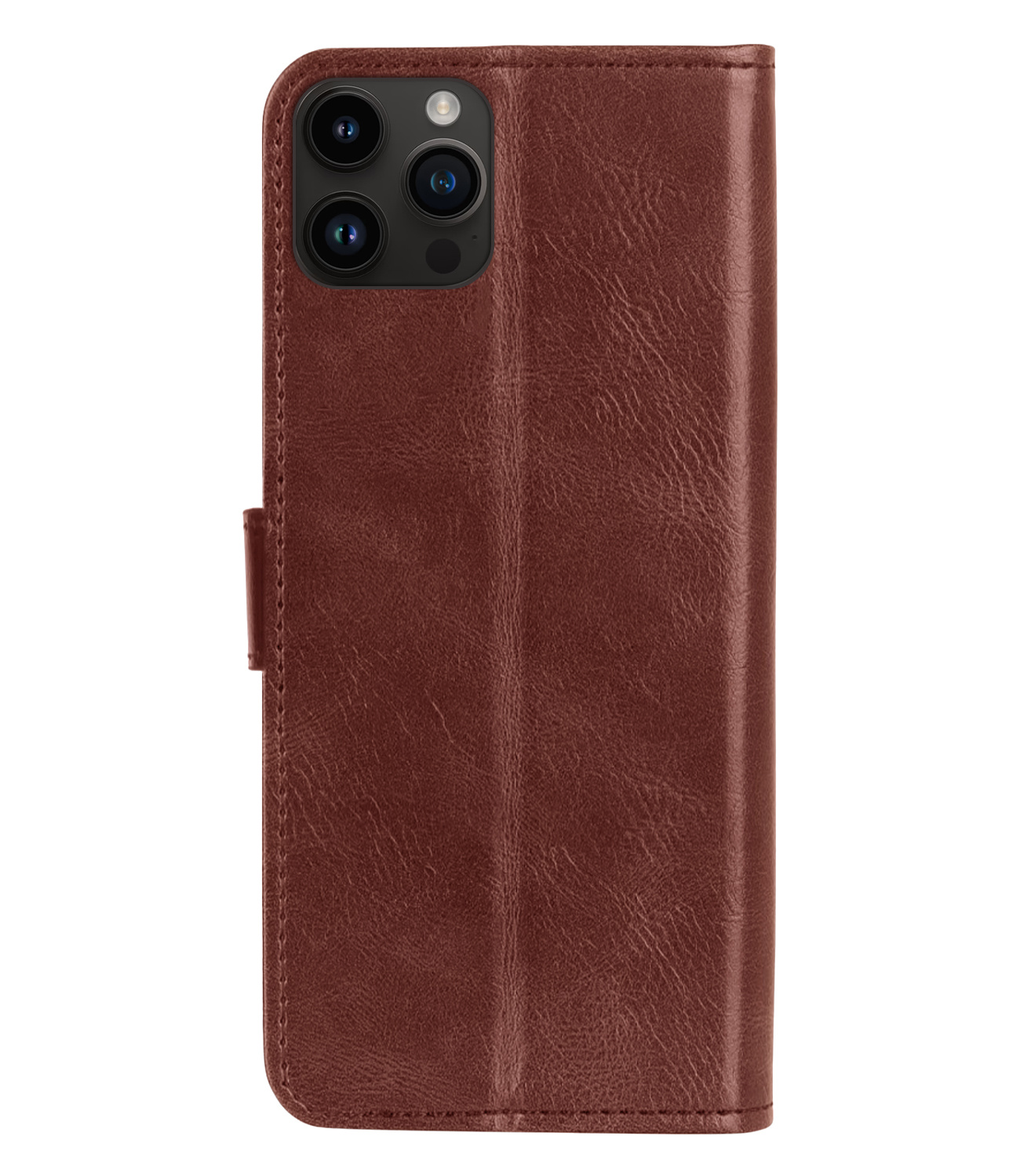 BASEY. Hoes Geschikt voor iPhone 15 Pro Max Hoesje Bookcase Hoes Flip Case Book Cover - Hoesje Geschikt voor iPhone 15 Pro Max Hoes Book Case Hoesje - Bruin
