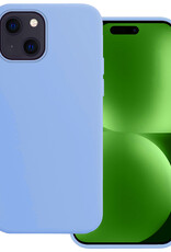 BASEY. Hoes Geschikt voor iPhone 15 Hoesje Siliconen Back Cover Case - Hoesje Geschikt voor iPhone 15 Hoes Cover Hoesje - Lichtblauw