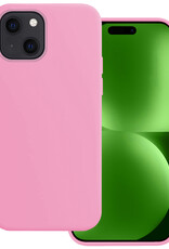 BASEY. Hoes Geschikt voor iPhone 15 Hoesje Siliconen Back Cover Case - Hoesje Geschikt voor iPhone 15 Hoes Cover Hoesje - Lichtroze