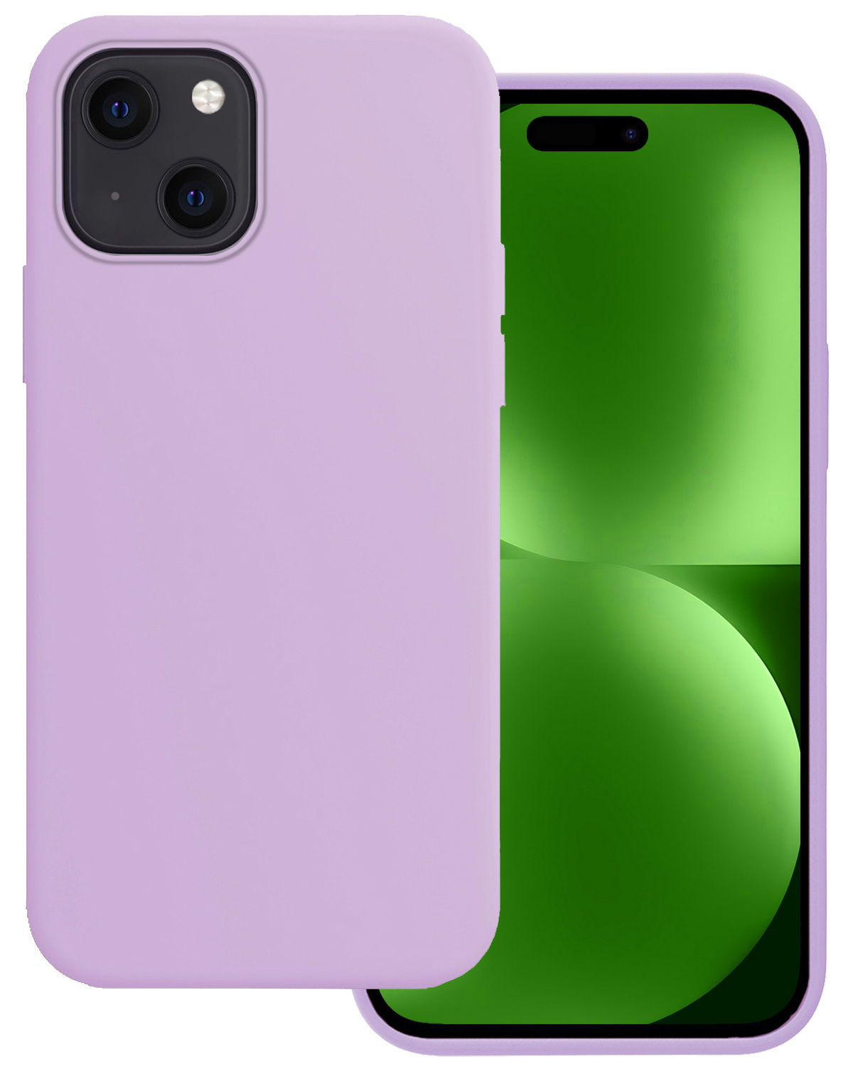 BASEY. Hoes Geschikt voor iPhone 15 Hoesje Siliconen Back Cover Case - Hoesje Geschikt voor iPhone 15 Hoes Cover Hoesje - Lila