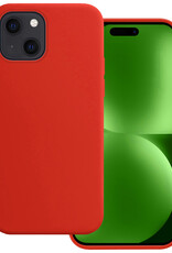 BASEY. Hoes Geschikt voor iPhone 15 Hoesje Siliconen Back Cover Case - Hoesje Geschikt voor iPhone 15 Hoes Cover Hoesje - Rood