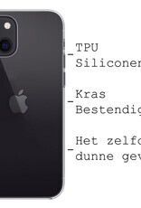 BASEY. Hoes Geschikt voor iPhone 15 Hoesje Siliconen Back Cover Case - Hoesje Geschikt voor iPhone 15 Hoes Cover Hoesje - Transparant