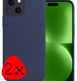 BASEY. BASEY. iPhone 15 Hoesje Siliconen - Donkerblauw - 2 PACK
