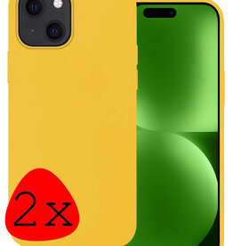BASEY. BASEY. iPhone 15 Hoesje Siliconen - Geel - 2 PACK