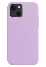 BASEY. Hoes Geschikt voor iPhone 15 Hoesje Siliconen Back Cover Case - Hoesje Geschikt voor iPhone 15 Hoes Cover Hoesje - Lila - 2 Stuks