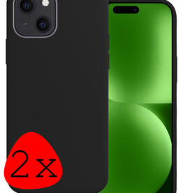 BASEY. BASEY. iPhone 15 Hoesje Siliconen - Zwart - 2 PACK