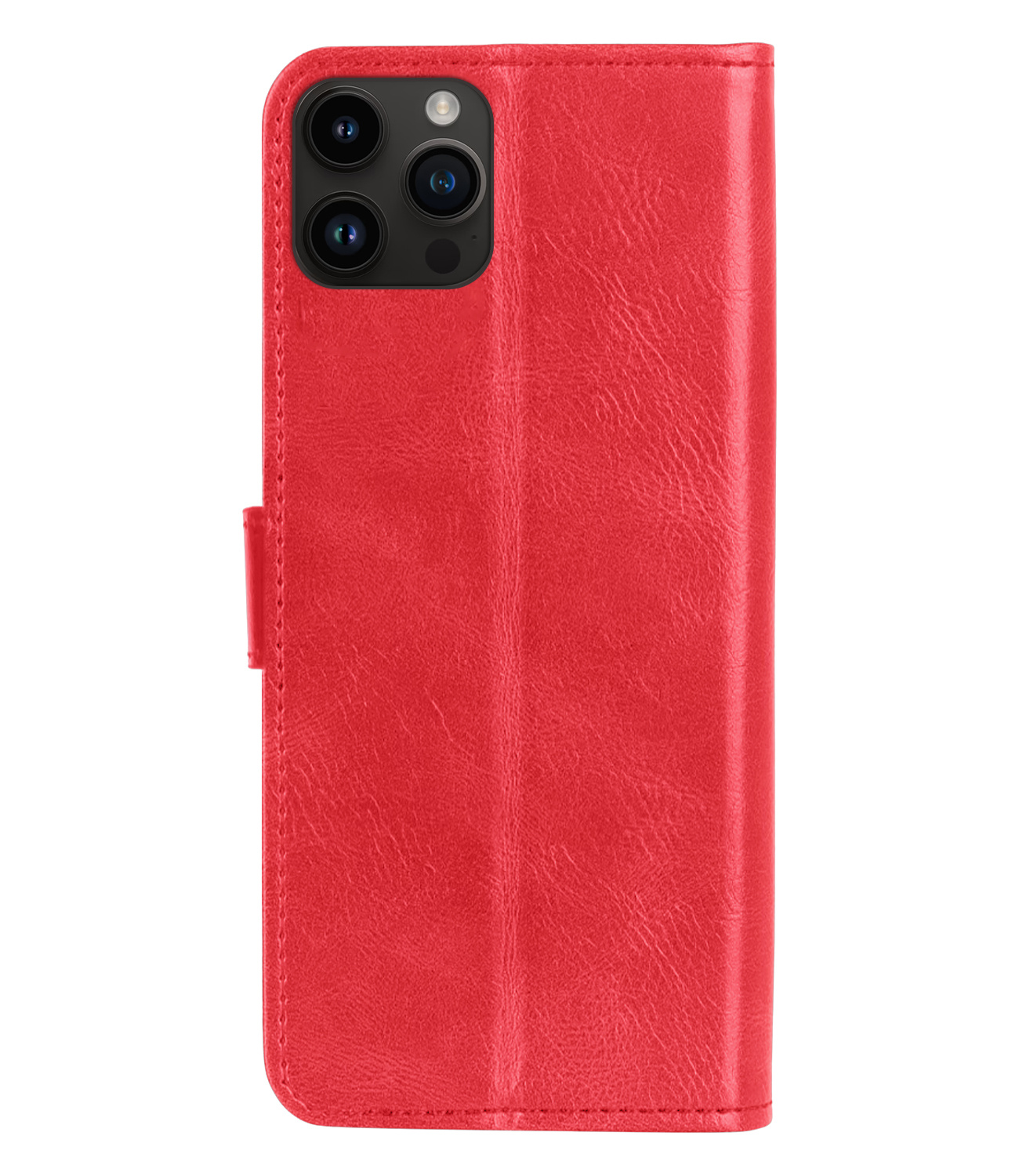 BASEY. Hoes Geschikt voor iPhone 15 Pro Hoesje Bookcase Hoes Flip Case Book Cover - Hoesje Geschikt voor iPhone 15 Pro Hoes Book Case Hoesje - Rood