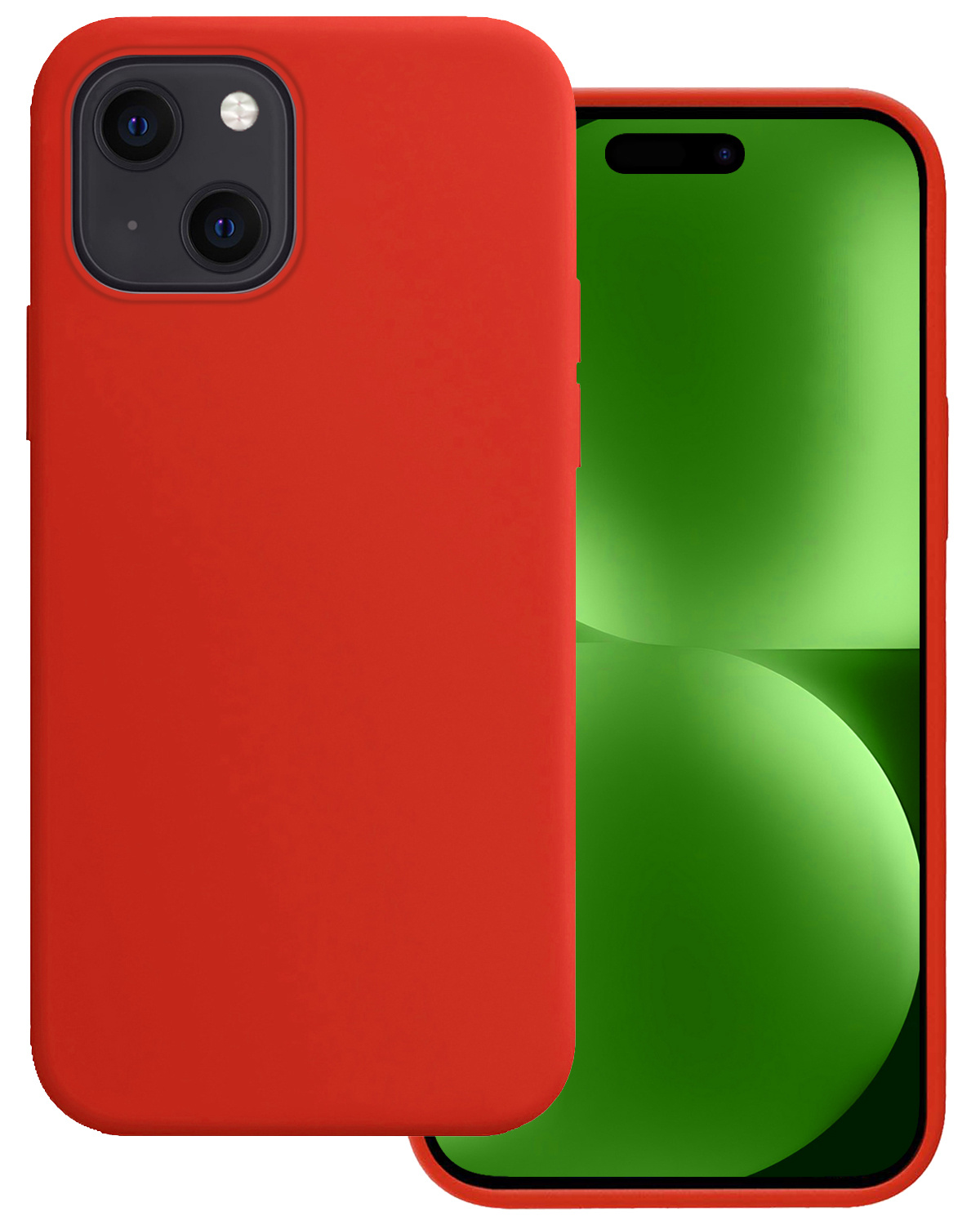 BASEY. Hoes Geschikt voor iPhone 15 Plus Hoesje Siliconen Back Cover Case - Hoesje Geschikt voor iPhone 15 Plus Hoes Cover Hoesje - Rood