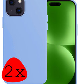 BASEY. BASEY. iPhone 15 Plus Hoesje Siliconen - Lichtblauw - 2 PACK