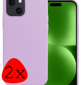 BASEY. BASEY. iPhone 15 Plus Hoesje Siliconen - Lila - 2 PACK