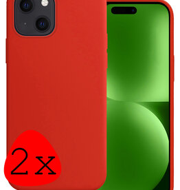 BASEY. BASEY. iPhone 15 Plus Hoesje Siliconen - Rood - 2 PACK
