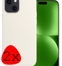 BASEY. BASEY. iPhone 15 Plus Hoesje Siliconen - Wit - 2 PACK