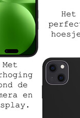 BASEY. Hoes Geschikt voor iPhone 15 Plus Hoesje Siliconen Back Cover Case - Hoesje Geschikt voor iPhone 15 Plus Hoes Cover Hoesje - Zwart - 2 Stuks