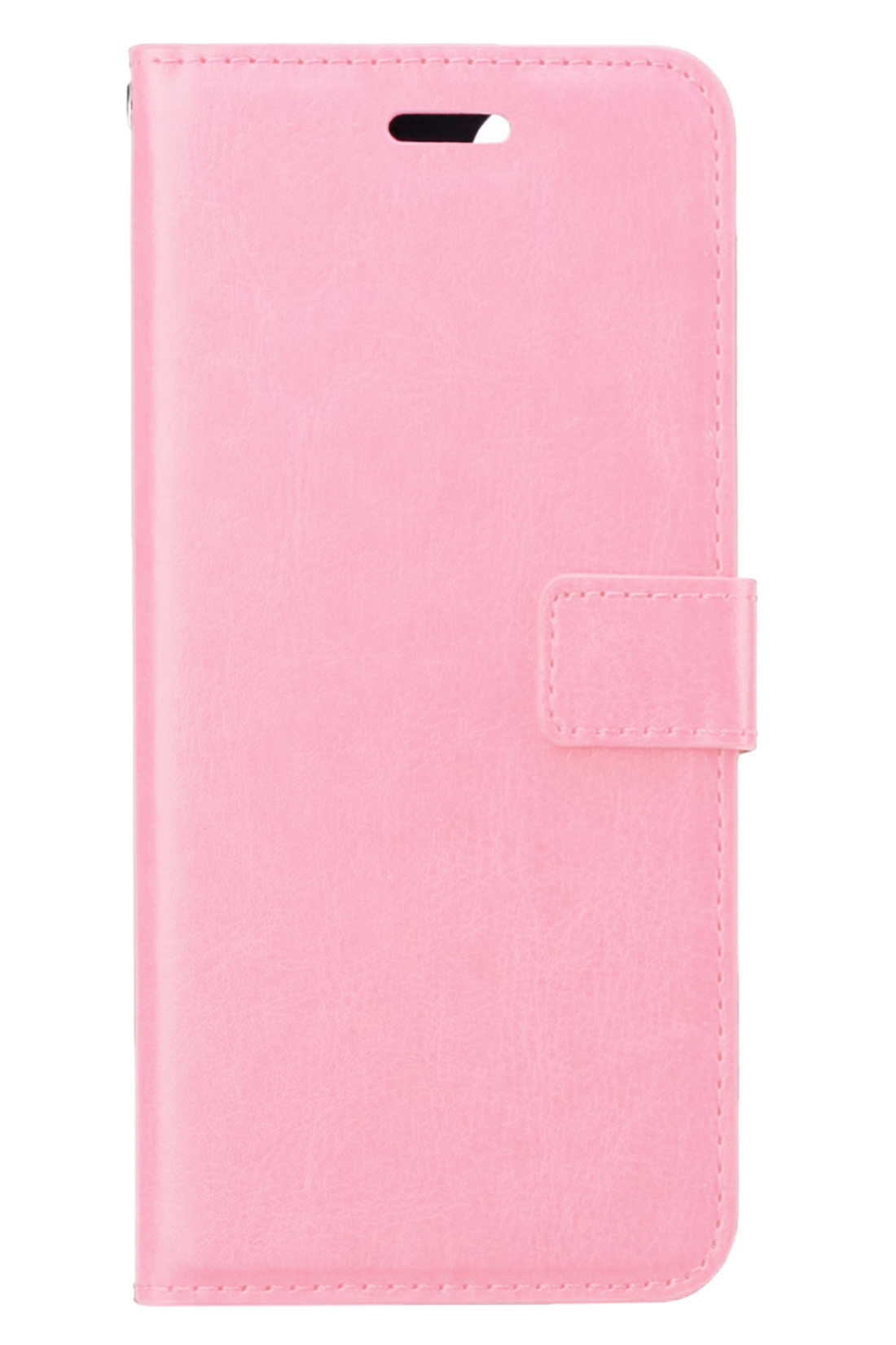 BASEY. Hoes Geschikt voor iPhone 15 Plus Hoesje Bookcase Hoes Flip Case Book Cover - Hoesje Geschikt voor iPhone 15 Plus Hoes Book Case Hoesje - Lichtroze