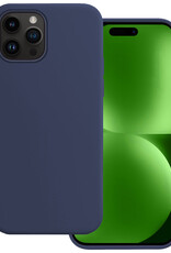 BASEY. Hoes Geschikt voor iPhone 15 Pro Hoesje Siliconen Back Cover Case - Hoesje Geschikt voor iPhone 15 Pro Hoes Cover Hoesje - Donkerblauw