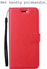 BASEY. Hoes Geschikt voor iPhone 15 Hoesje Bookcase Hoes Flip Case Book Cover - Hoesje Geschikt voor iPhone 15 Hoes Book Case Hoesje - Rood