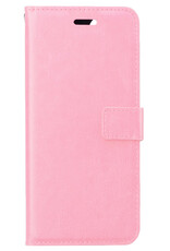 BASEY. Hoes Geschikt voor iPhone 15 Hoesje Bookcase Hoes Flip Case Book Cover - Hoesje Geschikt voor iPhone 15 Hoes Book Case Hoesje - Lichtroze