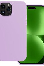 BASEY. Hoes Geschikt voor iPhone 15 Pro Hoesje Siliconen Back Cover Case - Hoesje Geschikt voor iPhone 15 Pro Hoes Cover Hoesje - Lila