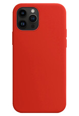 BASEY. Hoes Geschikt voor iPhone 15 Pro Hoesje Siliconen Back Cover Case - Hoesje Geschikt voor iPhone 15 Pro Hoes Cover Hoesje - Rood