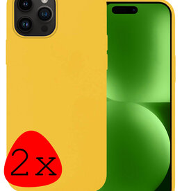 BASEY. BASEY. iPhone 15 Pro Hoesje Siliconen - Geel - 2 PACK