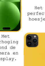 BASEY. Hoes Geschikt voor iPhone 15 Pro Hoesje Siliconen Back Cover Case - Hoesje Geschikt voor iPhone 15 Pro Hoes Cover Hoesje - Geel - 2 Stuks