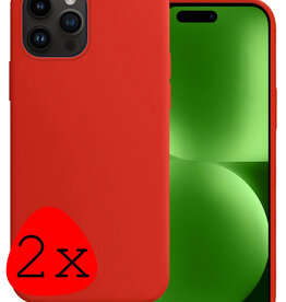 BASEY. BASEY. iPhone 15 Pro Hoesje Siliconen - Rood - 2 PACK