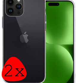 BASEY. BASEY. iPhone 15 Pro Hoesje Siliconen - Transparant - 2 PACK