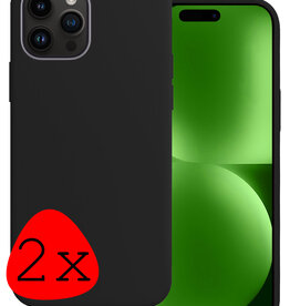 BASEY. BASEY. iPhone 15 Pro Hoesje Siliconen - Zwart - 2 PACK