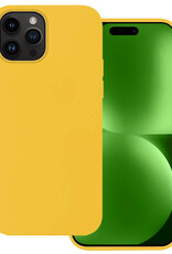 BASEY. Hoes Geschikt voor iPhone 15 Pro Max Hoesje Siliconen Back Cover Case - Hoesje Geschikt voor iPhone 15 Pro Max Hoes Cover Hoesje - Geel