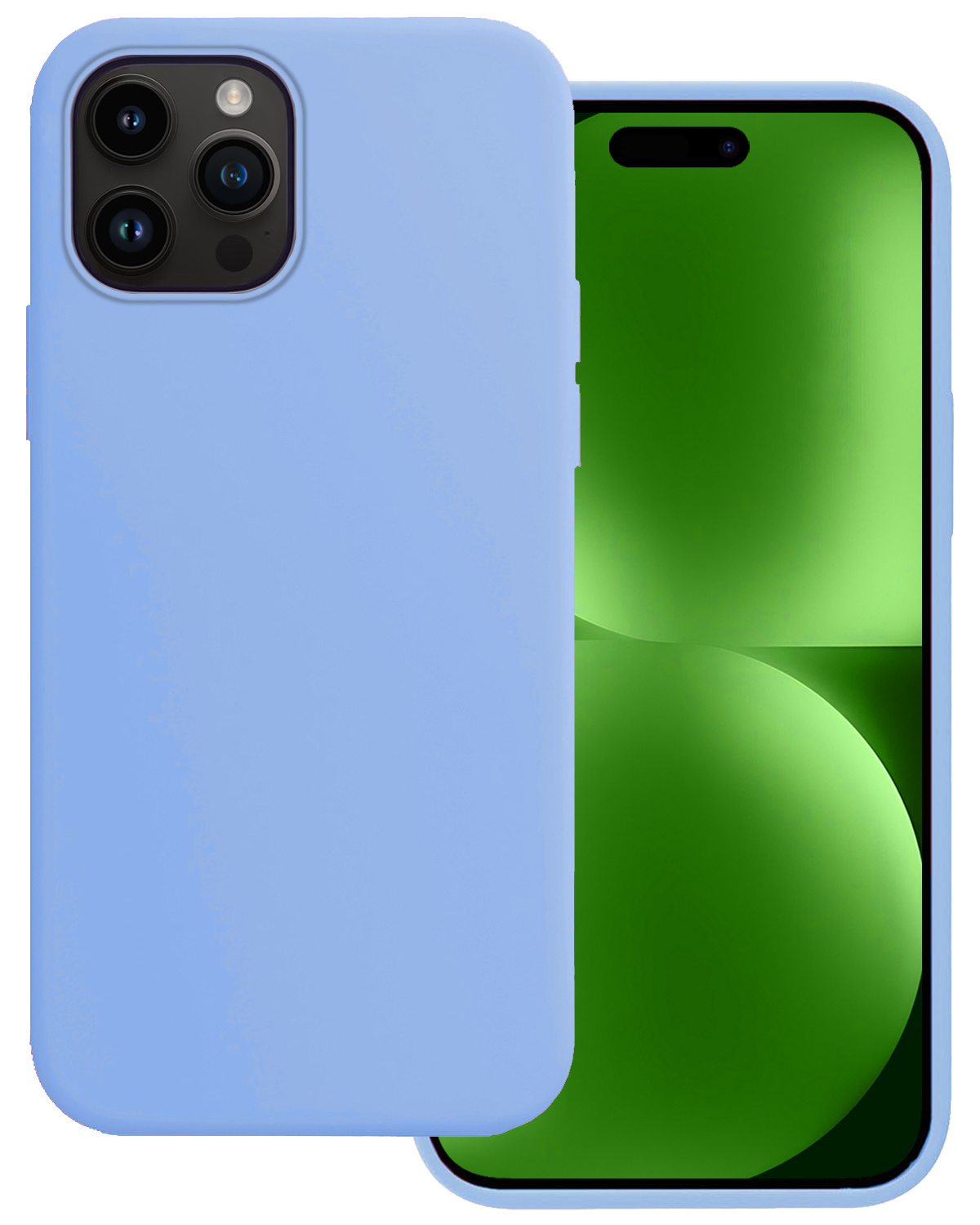 BASEY. Hoes Geschikt voor iPhone 15 Pro Max Hoesje Siliconen Back Cover Case - Hoesje Geschikt voor iPhone 15 Pro Max Hoes Cover Hoesje - Lichtblauw