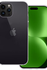 BASEY. Hoes Geschikt voor iPhone 15 Pro Max Hoesje Siliconen Back Cover Case - Hoesje Geschikt voor iPhone 15 Pro Max Hoes Cover Hoesje - Transparant