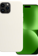 BASEY. Hoes Geschikt voor iPhone 15 Pro Max Hoesje Siliconen Back Cover Case - Hoesje Geschikt voor iPhone 15 Pro Max Hoes Cover Hoesje - Wit