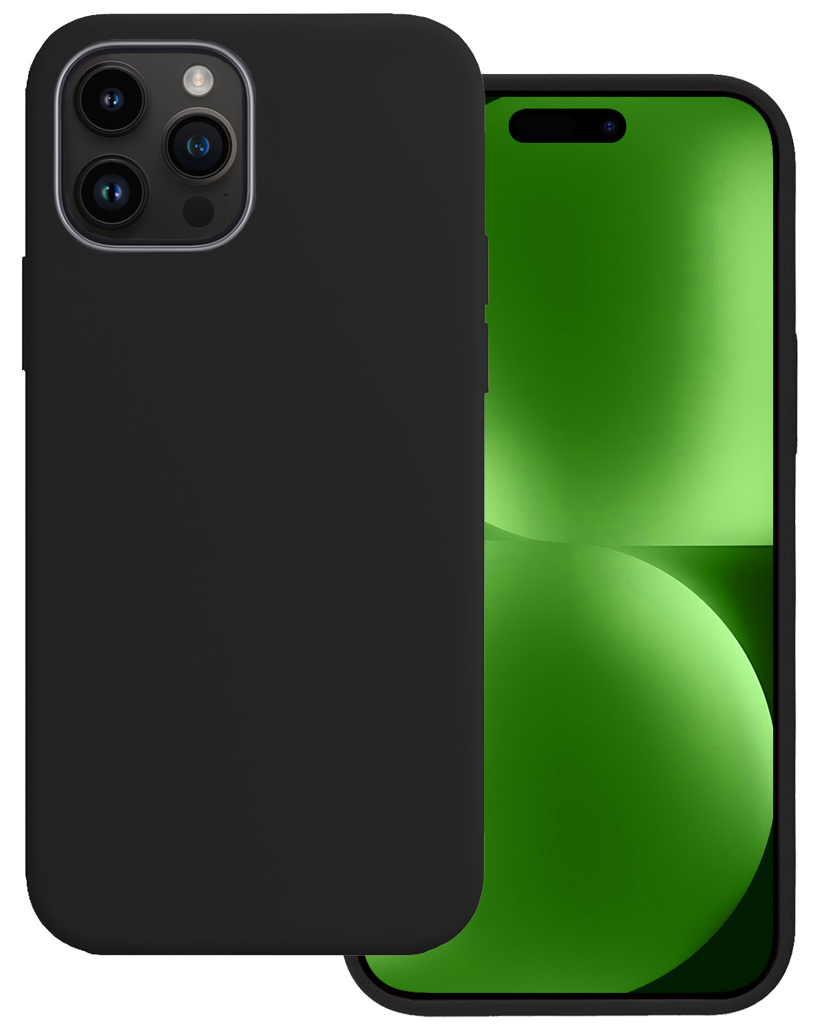 BASEY. Hoes Geschikt voor iPhone 15 Pro Max Hoesje Siliconen Back Cover Case - Hoesje Geschikt voor iPhone 15 Pro Max Hoes Cover Hoesje - Zwart