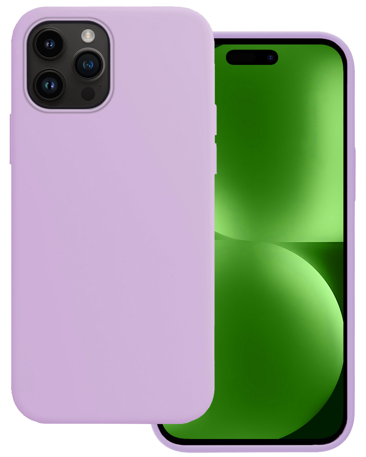 BASEY. Hoes Geschikt voor iPhone 15 Pro Max Hoesje Siliconen Back Cover Case - Hoesje Geschikt voor iPhone 15 Pro Max Hoes Cover Hoesje - Lila