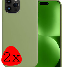 BASEY. BASEY. iPhone 15 Pro Max Hoesje Siliconen - Groen - 2 PACK