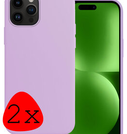 BASEY. BASEY. iPhone 15 Pro Max Hoesje Siliconen - Lila - 2 PACK