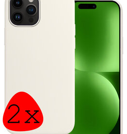 BASEY. BASEY. iPhone 15 Pro Max Hoesje Siliconen - Wit - 2 PACK