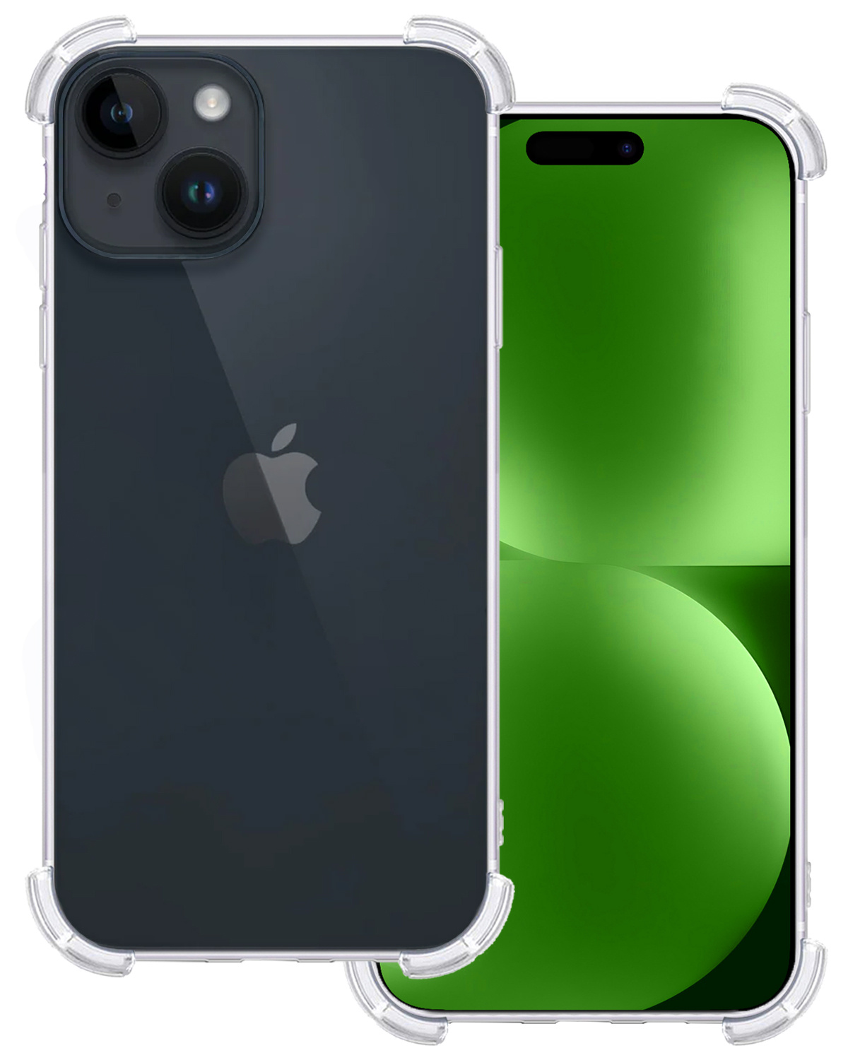 BASEY. Hoes Geschikt voor iPhone 15 Hoesje Shock Proof Case Hoes Siliconen - Hoesje Geschikt voor iPhone 15 Hoes Cover Shockproof - Transparant
