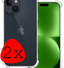 BASEY. BASEY. iPhone 15 Plus Hoesje Shockproof - Transparant - 2 PACK