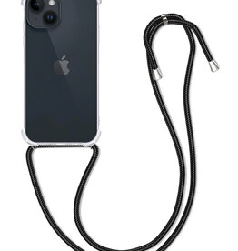 BASEY. BASEY. iPhone 15 Hoesje Transparant Shockproof Met Zwart Koord