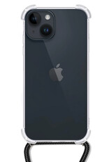 BASEY. Hoes Geschikt voor iPhone 15 Plus Hoesje Shock Proof Case Met Koord Shock Hoes Met Koord - Hoesje Geschikt voor iPhone 15 Plus Hoes Cover Met Koord - Transparant