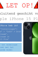BASEY. Hoes Geschikt voor iPhone 15 Plus Hoesje Shock Proof Case Met Koord Shock Hoes Met Koord - Hoesje Geschikt voor iPhone 15 Plus Hoes Cover Met Koord - Transparant