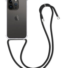 BASEY. BASEY. iPhone 15 Pro Max Hoesje Transparant Shockproof Met Zwart Koord